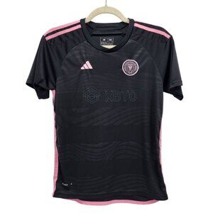 Adidas Girls 26 Jersey Soccer Lionel Messi Inter Miami FC Away Black Pink Slim